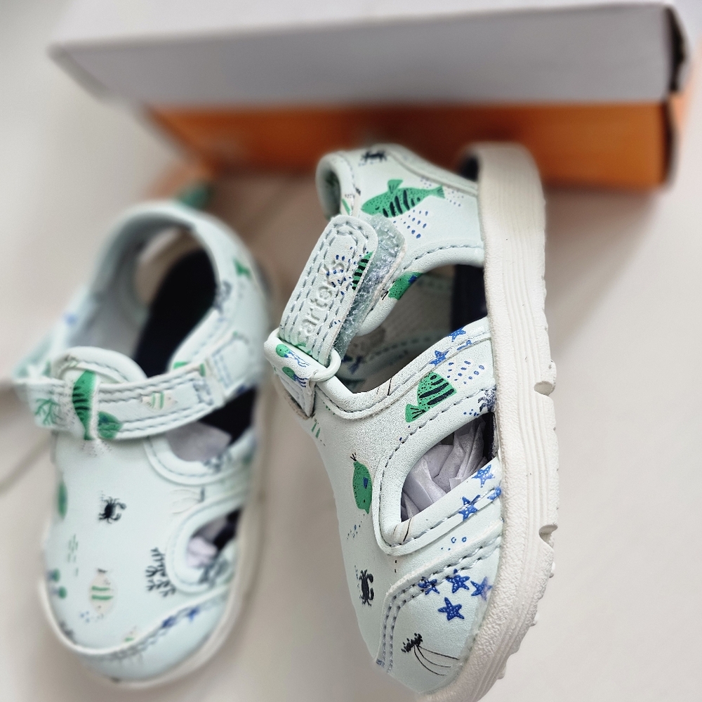 Carter's Kids Sea Print Sandal - Green Baby Shoes Size 3